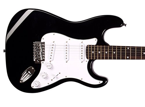 Image of JUAREZ JRZ-ST01-BKW 6-String Linden Wood Electric Guitar, Right Handed, Black, With Case /Bag And Picks