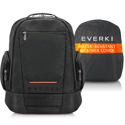EVERKI ContemPRO 117 42L Laptop Backpack – Business Travel Backpack Carry On Flight Approved for Gaming Laptop & Travel Essentials with Water-Resistant Rain Cover, Fits Laptops up to 18.4' – Black