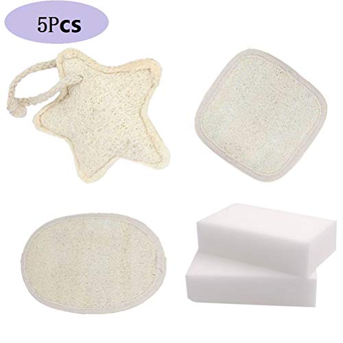 Esponja para lavar platos, esponjas orgánicas para lavar platos y esponjas mágicas para limpieza Esponja natural de esponja vegetal / 100% biodegradable para limpiar platos de cocina (5 piezas)