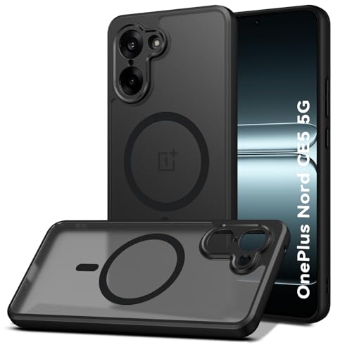 Image of BENTOBEN Hybrid Translucent Matte Back Cover Case for OnePlus Nord CE 5 5G, Full Body Camera Protection, Wireless Charging Compatible, Armor Shockproof Bumper Case for OnePlus Nord CE 5 5G, Black