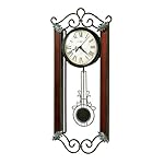 Howard Miller Springdale II Wall Clocks - Analog Display Antique Style Pendulum Gray Wood Clocks with Convex Crystal Glass | Quartz Movement Perfect for Bedroom Home Decor and Office