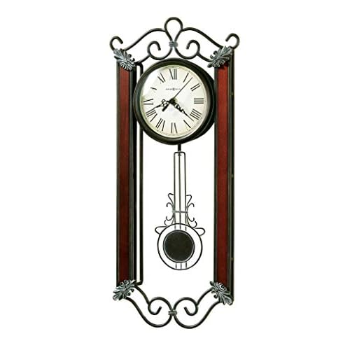 Howard Miller Springdale II Wall Clocks – Analog Display Antique Style Pendulum Gray Wood Clocks with Convex Crystal Glass | Quartz Movement Perfect for Bedroom Home Decor and Office