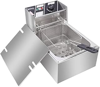 Deep Fat Fryer, 6 Litre 2500W Stainless Steel fryers with Easy Clean Removable Oil Basket and Lids, Ideal For Fried Chicken, Chips, Donuts