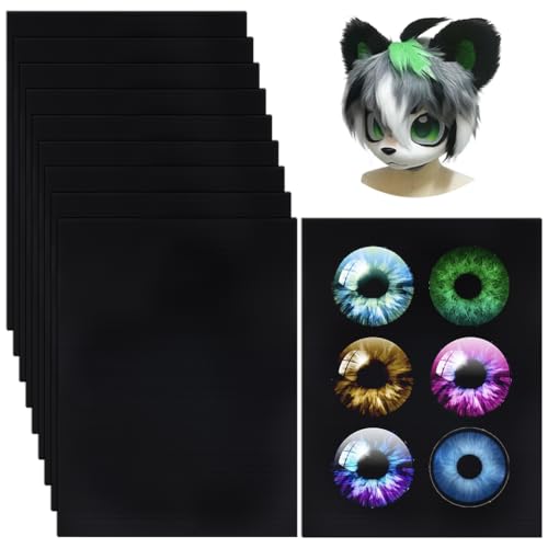 BENECREAT 10Pcs Fursuit Eye Mesh, 30x22cm Black Costume Eye Net