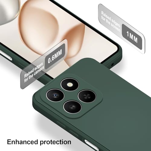 Coque Honor 400 Smart en silicone souple vert antichoc avec doublure microfibre