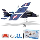 jaming Mini RC Plane, 2.4GHZ Remote Control Airplane with Gyro LED Light，2CH RTF Easy to Fly RC Glider Aircraft Toy for Beginners Kids Boys Girls Adults (813B)