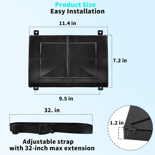 Image of Group 24 Battery Tray with Strap Heavy Duty Marine Battery Tray Holder for Boat, RV, Automotive & More - Secure, Non-Slip Boat Battery Tray for Series 24 Batteries