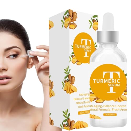 de cúrcuma para la cara | 1 ONZA. nutritivo para aclarar la piel de cúrcuma para manchas oscuras | Esencia reparadora facial hidratante para piel opaca, seca, grasosa y con espinillas