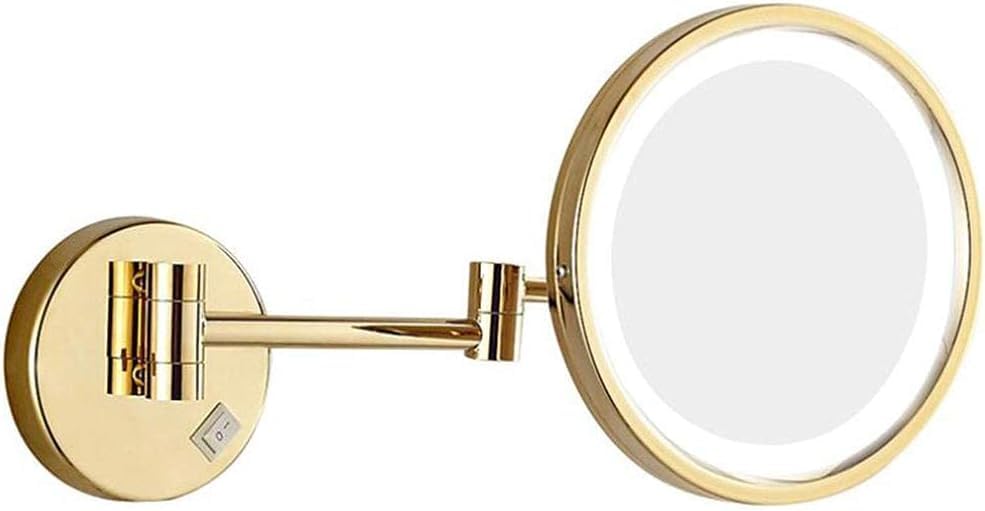 Miroir de courtoisie avec lumières LED doré de 25,4 cm pour maquillage
