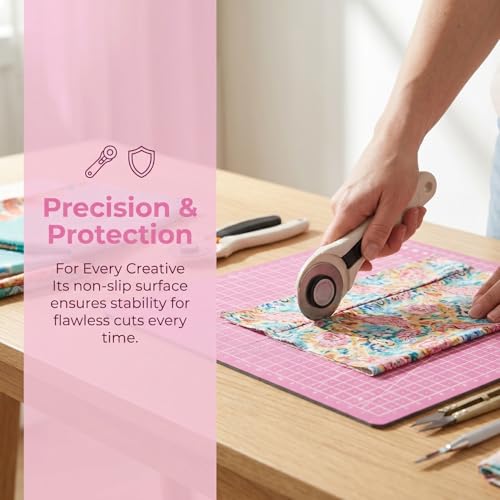 Image of Housoutil A4 Craft Cutting Mat 11.81 X 8.66 X 0.07 in Non-Slip Cutting Pad for Crafts Engraving Art Mat for Sewing Quilting Scrapbooking Diy Art Projects