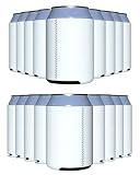 PartyPrints 25 Pack White Blank Neoprene Can Cooler Sleeves, Customizable Bulk Sublimation Neoprene Drink Sleeve, Extra-Thick Collapsible Drink Insulator, Beer Can Coolers