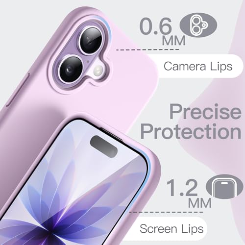 Image of JETech Liquid Silicone Case for iPhone 17 6.3-Inch, Silky Soft Touch Full-Body Protection, Anti-Scratch Shockproof Phone Cover with Microfiber Lining (Purple)