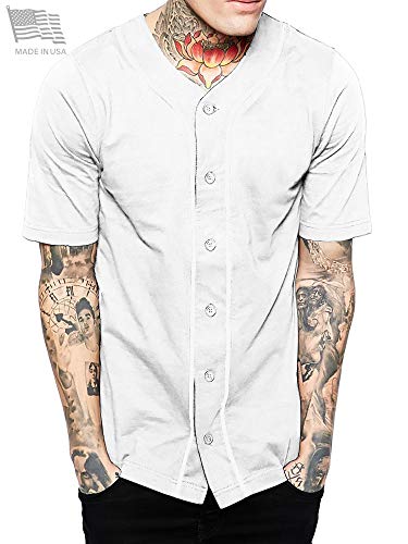 Ma Croix Mens Premium Button Down Baseball Jersey Team Uniform Hip Hop Urban Tee Shirt thumb #2