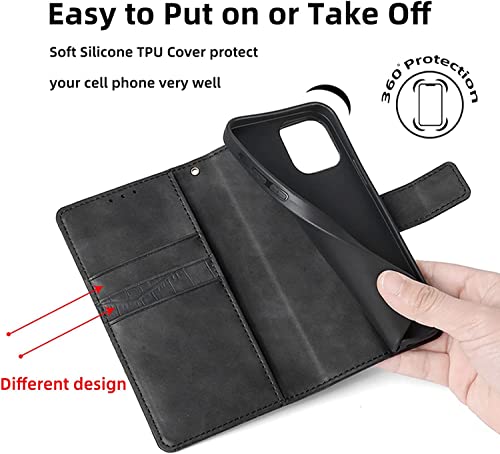 Housse iPhone 14 Plus effet crocodile aspect cuir noir de style chic et élégant