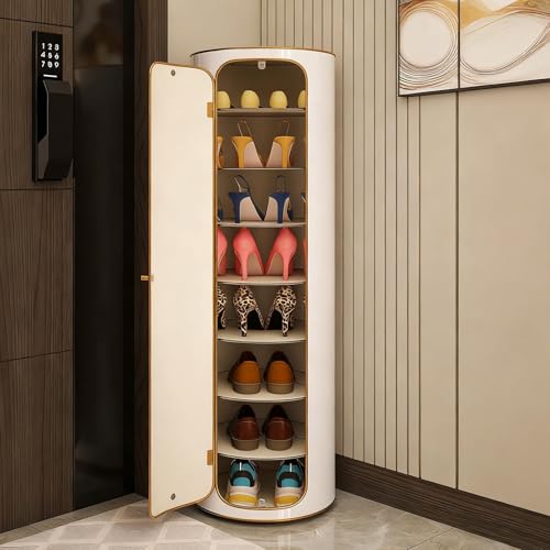 Zapatero giratorio de 6 a 8 niveles: torre de pie compacta y eficiente para pasillo 2