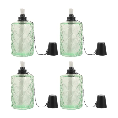 Antorcha de vidrio recargable con tapa antigoteo para iluminar y decorar tu jardín con elegancia