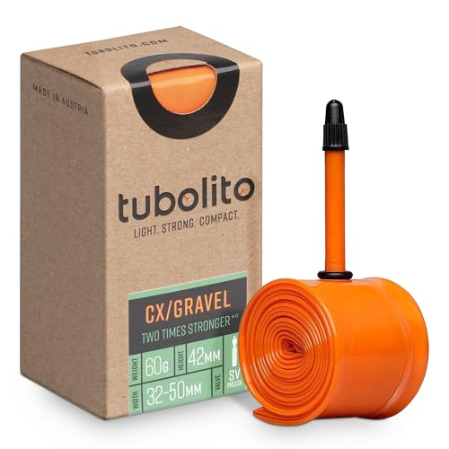 Tubolito CX/Gravel TPU Inner Tube 700c x 32-50mm, 42 mm Presta Valve | Light, Strong & Compact | Rim & Disc Brake Compatibility