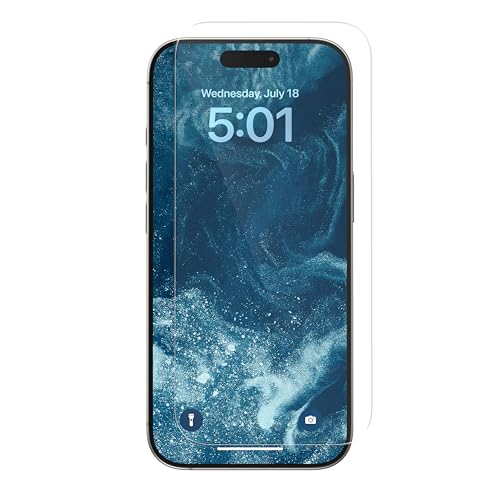 NOMAD Protection d'écran pour iPhone 16 Pro - Film de protection d'écran en verre aluminuïque - Autocollant, anti-rayures et oléophobe - Transparence compatible avec FaceID
