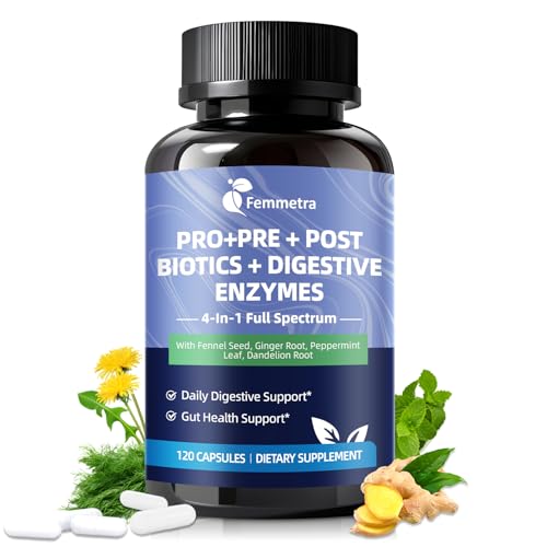 Digestive Enzymes Postbiotics Prebiotics Probiotics for Women Men, 200 Billion CFU 36 Probiotic...