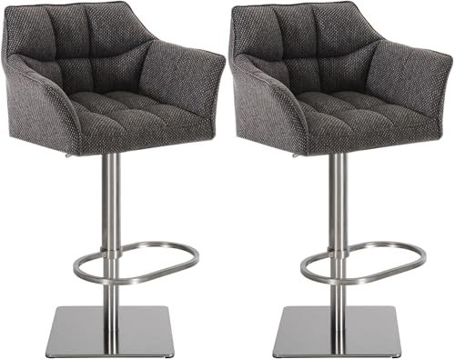 CLP 2er Set Barhocker Damaso Stoffbezug I Gepolsterte Barstühle...