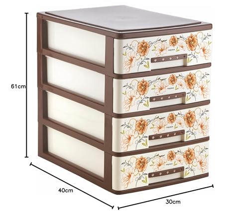 Image of Nayasa Tuckins Deluxe No. 14 | Multi-Compartment Plastic Drawers | Storage Organizer | Multipurpose Plastic Modular Storage Organizer Box | 18 X 26 X 19 cm | Brown