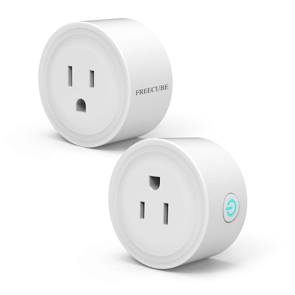 WiFi Smart Plug, FREECUBE Wireless Electrical Socket Work with Amazon Alexa, Google Home, IFTTT, 10A Mini Outlets 2 Pack