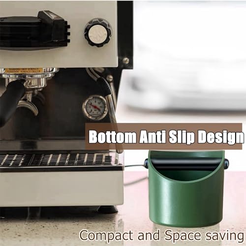 CHDEXU Coffee Knock Box, Coffee Grounds Knock Box Green, Espresso Coffee Knock Box Small with Removable Metal Knock Bar and Non-Slip Base - Image 2