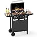 COSTWAY Gasgrill mit 3 Brenner, 7 kW, BBQ Grillwagen mit Deckel, 2 Seitentischen, Grillrost, Thermometer, und 2 Rollen, große Grillfläche, Gartengrill Gas Grill, für Balkon Garten Camping