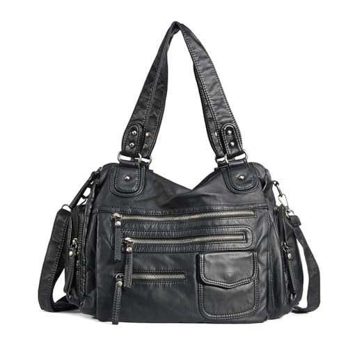 【CHIUSURA CON CERNIERA】 Questa borsa a tracolla in pelle con chiusura a cerniera è più sicura e affidabile. La tracolla regolabile consente di utilizzarla come borsa tote, borsa a tracolla o borsa a tracolla