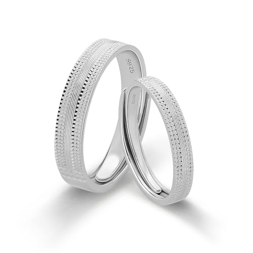 Bague couple en argent 925 ajustable Meissa pour homme et femme