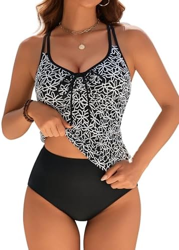 BMJL Womens Tankini Bathing Suits High Waisted Tummy Control Two ...