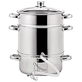 ✅ INTELLIGENTES SYSTEM: Der Dampfentsafter aus hochwertigem Edelstahl mit Fruchtkorb, Sieb, Topf, Glasdeckel, Ablassschlauch und Klemme bringt alles mit, so dass Sie mit dem Entsaften direkt beginnen können.