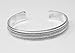 Handmade Mens Silver Bangle Bracelet - 12mm Braided Details Solid 925 Sterling Silver Cuff Bangle for Men