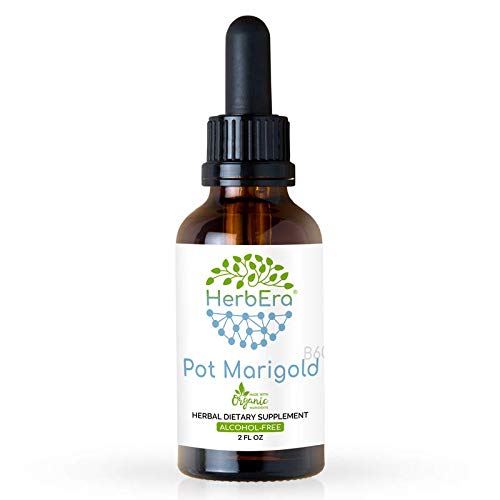 Pot Marigold B60 Alcohol-Free Herbal Extract Tincture, Super-Concentrated Organic Pot Marigold (Calendula, Calendula Officinalis) Dried Flower (2 fl oz)