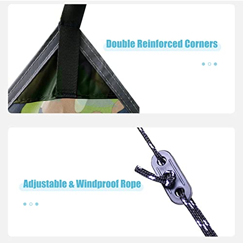 mewmewcat 10 x 10 pés tenda de acampamento lona vela dossel camuflagem encerado abrigo impermeável c