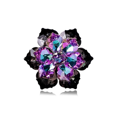 Image of Rhinestone Sunflower Brooch Pin for Women Red Black Purple Large Flower Broochs Snowflake Brooch Marquise Wreath Brooches Jewelry