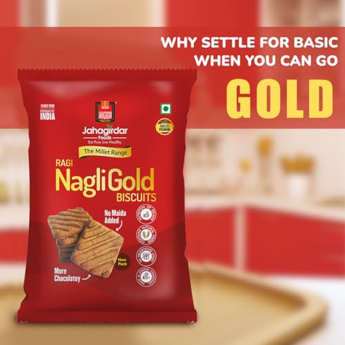 Image of JAHAGIRDAR FOODS Chocolate Flavour | 0% Maida RAGI Biscuit | Cookies Millet Biscuits - 250g (Pack of 1)