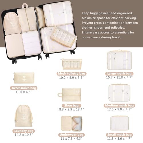 Image of 13 Piece Luggage Sets, Lightweight Suitcases with Dual Spinner Wheels, Carry-On & Check-In Sizes for Travel and Business (brown)