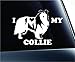 Produktbild I Love My Collie Dog Symbol Decal Paw Print Dog Puppy Pet Family Breed Love Car Truck Sticker Window (White), Decal Sticker Vinyl Car Home Truck Window Laptop