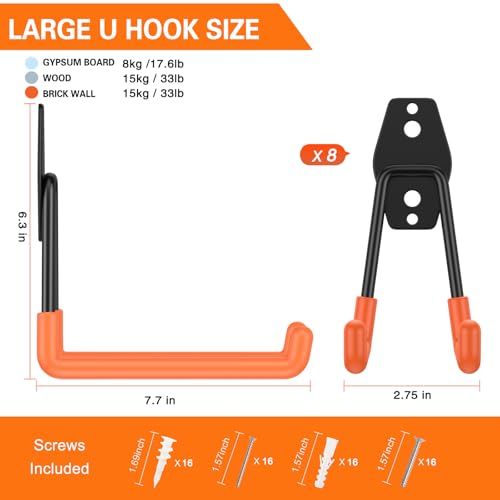 HUPBIPY Garage Hooks Heavy Duty, Large Square Wall Hooks by HUPBIPY - Image 2