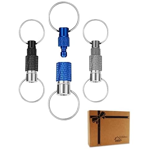 Oythiem Quick Release Keyring for Men, Women - Detachable Keychain Quick Release for Easy Access to Your Keys, Pull Apart Key Chain Double Key Ring for Bag, Belt and Car (3 Packs) Cover