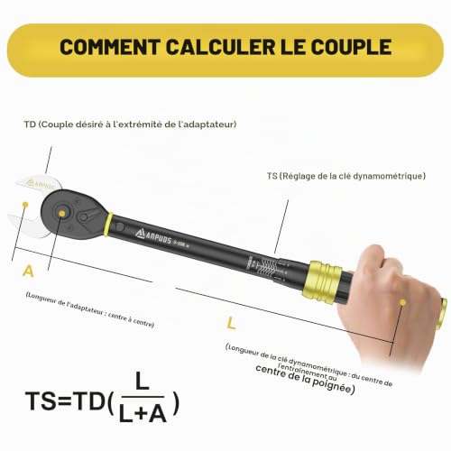 ANPUDS Clé dynamométrique 3/8", 5-60Nm Clé Crowfoot pour Climatisation – vue 2