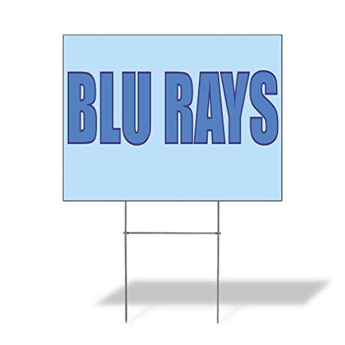 Fastasticdeals Weatherproof Yard Sign Blu Rays Outdoor Advertising Printing Lawn Garden Movie Theaters 24x18 Inches 2 Sides Print