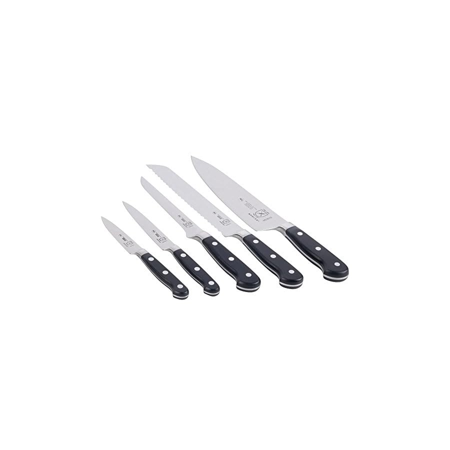 Mercer Culinary - M23505 Renaissance Forged Knife Block Set, 6-Piece, Wood Block with Tempered Glass