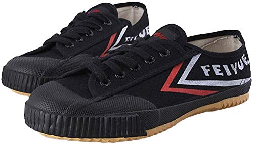 YURU Martial Arts Schuhe Tai-Chi Schuhe Trainer ， Kung-Fu Sneakers Leichte Anti-Rutsch-Schuhe Für Männer Frauen Erwachsene Kinder,Black-43