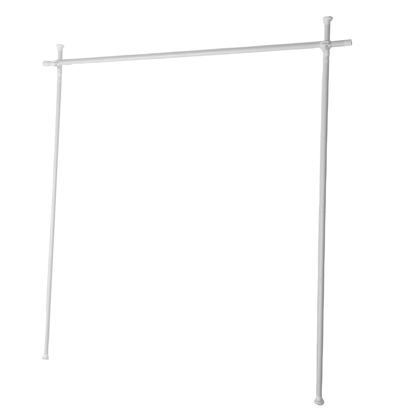 Tringle à rideau de séparation de pièce extensible en acier au carbone blanc mat ajustable