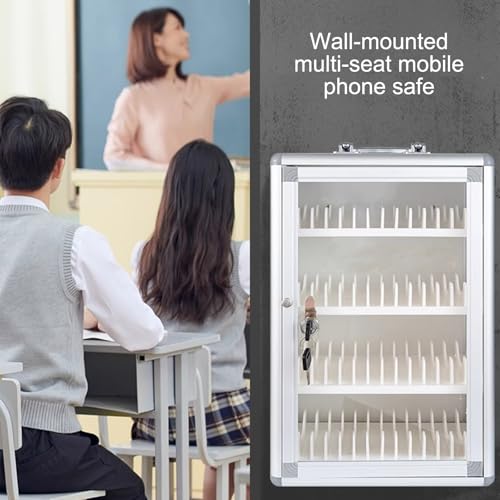 Armario de aluminio para guardar teléfonos portátil compacto con llave para estudiantes 8