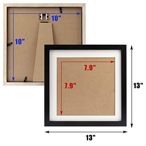 10X10 Black Picture Frames Square Classic Natural Wood 4 Pack For Wall Mounting And Tabletop Display #TOP3