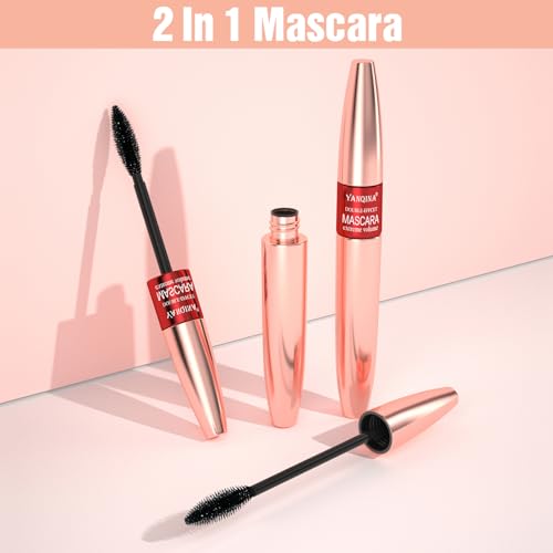 Incisite YANQINA Mascara Black Waterproof, 2-in-1 Mascara with False Lash Effect, 4D Silk Fiber Mascara for Volumizing Curling, Natural Lengthening and Thickening No Clumping No Smudging - Image 7