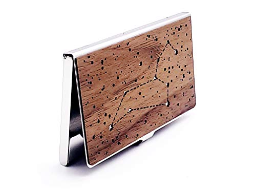 Wood Business Card Holder, Leo Zodiac Sign Business Card Case, Constellations, Metal Business Card Case, Star Sign, Id Holder, Rfid Wallet For Men And Women | Gold And Grain Detroit | #TOP1